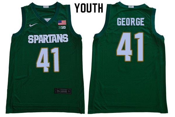 Youth Michigan State Spartans #41 Conner George NCAA Nike Authentic Green College Stitched Basketball Jersey EZ41Q81OJ